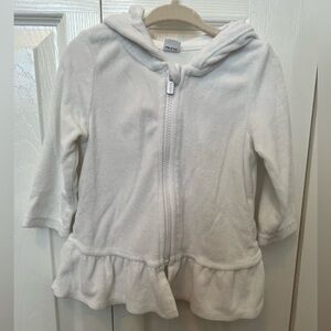 Old Navy White Kids Terry cloth Beach Cover up with Ruffle Hem